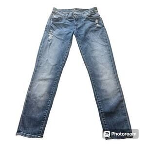 7 for all of mankind Roxanne cropped distressed denim jeans